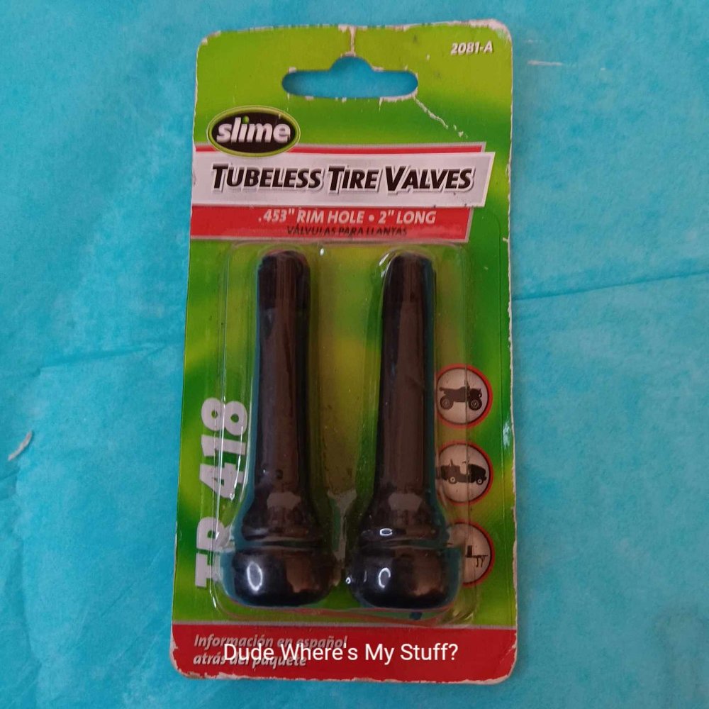 SLIME - TUBELESS 2-INCH TIRE VALVES - TR-418 - SET OF 2 - BRAND NEW - 2081-A